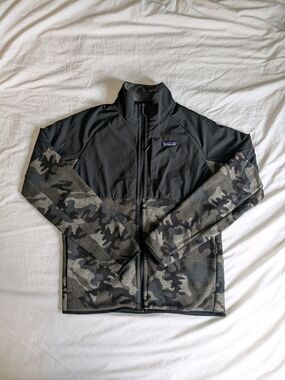 Patagonia Better Sweater Black & Gray Camo Lightweight Full-Zip Fleece Jacket
